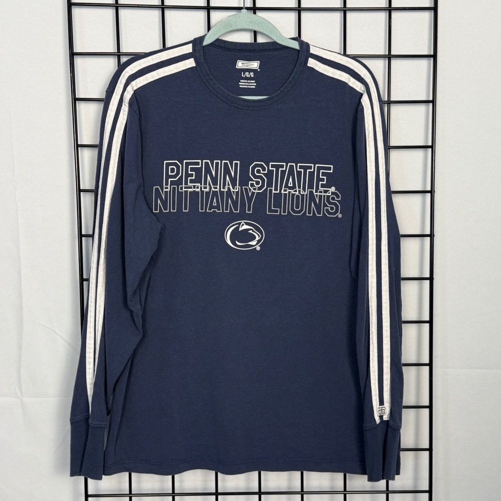 Penn State Nittany Lions Long Sleeve Shirt Mens Large Navy Blue Retro Collegiate